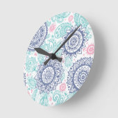 Horloge Ronde Ethnic Paisley Motif (Angle)
