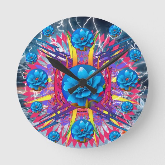 Horloge Ronde Étoile de fleurs (Recto)