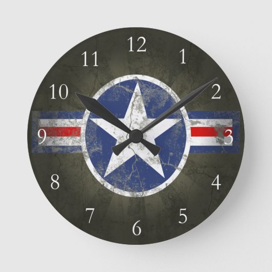 Horloge Ronde Étoile Vintage patriotique militaire (Recto)