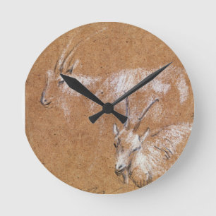 Horloge Ronde Étude des chèvres (dessin)