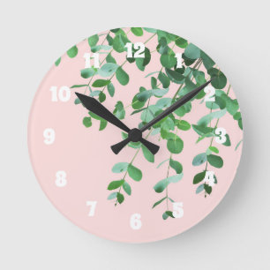 Horloge Ronde Eucalyptus Blush Green Delight #1 #feuillage #déc