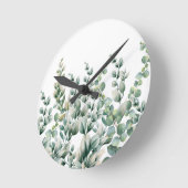 Horloge Ronde Eucalyptus vert (Angle)