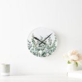Horloge Ronde Eucalyptus vert (Maison)