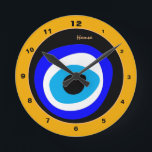 Horloge Ronde Evil Eye Talisman & arabe Amulet /turc, grec<br><div class="desc">WALL CLOCK (Hamsa): Evil Eye Talisman & Amulet for protection from negativity and good luck bringer. Traditionally originating from Arabic, Turkish, Greek tribes and protects you from any ill-will that could otherwise have a négatif on your well-being or your life in general. The evil eye "curse" legended to be cast...</div>
