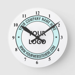 Horloge Ronde Exemple d'horloge avec logo d'entreprise et texte