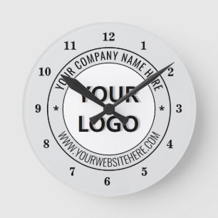 Horloge Ronde Exemple d'horloge avec votre logo et texte de marq