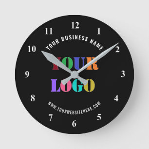 Horloge Ronde Exemple d'horloge murale avec texte de logo de soc