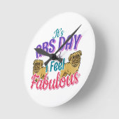 Horloge Ronde Exercice Abs Day Core - Amoureux des chiens Carlin (Angle)