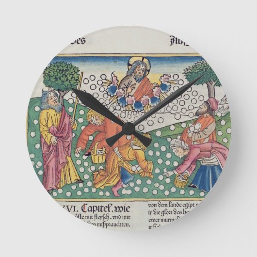 Horloge Ronde Exodus 16 13-22 God provides quail and manna to th (Recto)