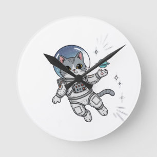 Horloge Ronde Explorateur Astro-Chat