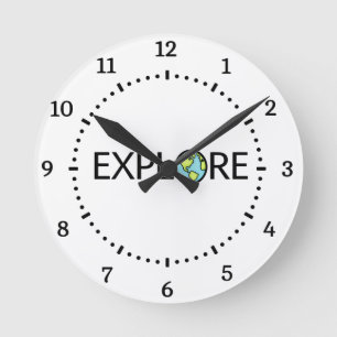 Horloge Ronde Explorez - Earth Globe Travel Design