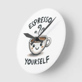 Horloge Ronde Exprimez-vous café (Angle)