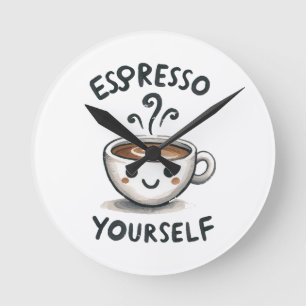 Horloge Ronde Exprimez-vous café