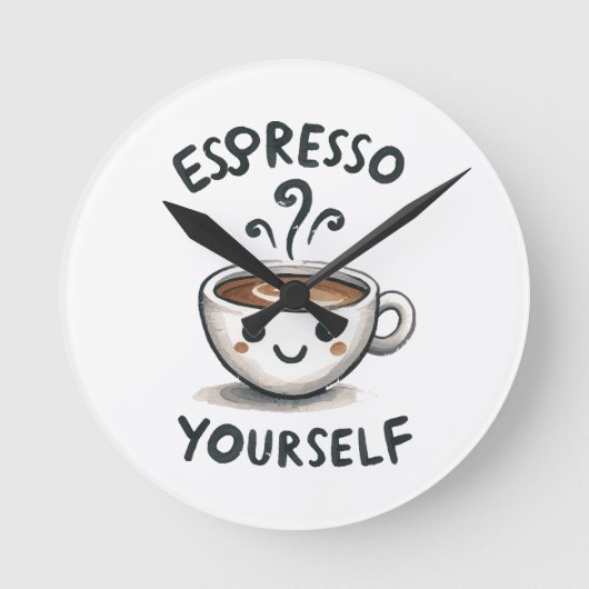 Horloge Ronde Exprimez-vous café (Recto)