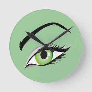 Horloge Ronde eye-149673 BEAUTY MODE MAKEUP Oeil de SALON, vert