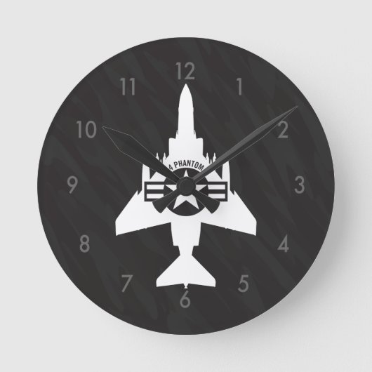 Horloge Ronde F-4 Phantom II Military Fighter Jet Airplane (Recto)