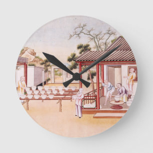 Horloge Ronde Fabrication de porcelaine (la semaine sur le