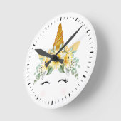 Horloge Ronde Face de licorne (Angle)