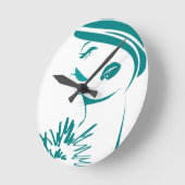 Horloge Ronde Face de Turquoise Vintage (Angle)
