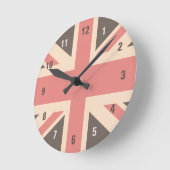 Horloge Ronde Faded Union Jack UK Flag (Angle)