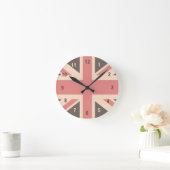 Horloge Ronde Faded Union Jack UK Flag (Maison)
