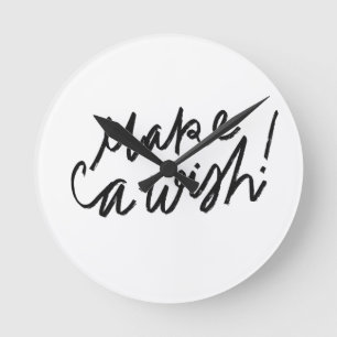 Horloge Ronde Faire une typographie de souhait Jeter l'oreiller