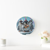 Horloge Ronde Faites de chaque jour une aventure ! Pingouin éduc (Maison)