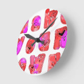 Horloge Ronde Faites votre propre coeur Art Design d'impression (Angle)