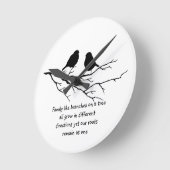 Horloge Ronde Famille comme des branches sur un arbre Dire avec  (Angle)