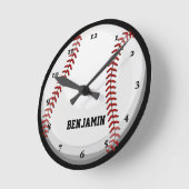 Horloge Ronde Fan de base-ball (Angle)