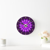 HORLOGE RONDE FANCY PURPLE FLOWER (Maison)