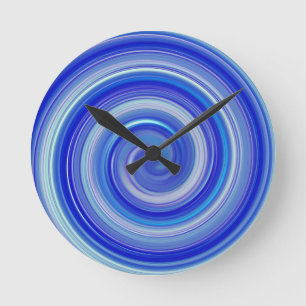 Horloge Ronde Fancy spirale bleue