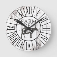 Farm Fresh Milk Cow White Wood Country Farmhouse