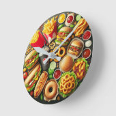 Horloge Ronde Fast Food Frenzy Wall Clock (Angle)