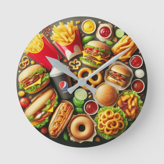 Horloge Ronde Fast Food Frenzy Wall Clock (Recto)