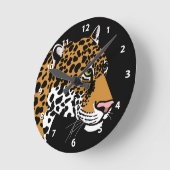 Horloge Ronde Faune léopard (Angle)
