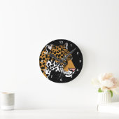 Horloge Ronde Faune léopard (Maison)