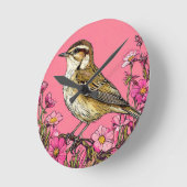 Horloge Ronde Fauvette des joncs oiseau (Angle)
