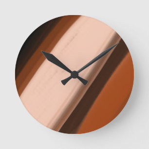 Horloge Ronde Faux bois rayé fantaisie 
