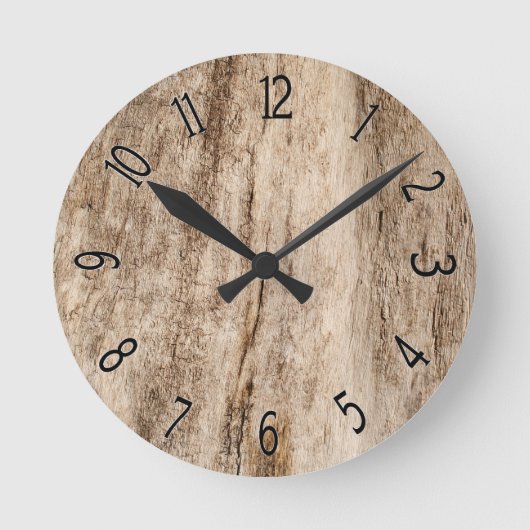Horloge Ronde Faux Bois Vieux (Recto)