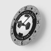 Horloge Ronde Faux sur mesure Parties scintillant en argent Foot (Angle)