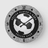 Horloge Ronde Faux sur mesure Parties scintillant en argent Foot (Recto)