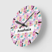 Horloge Ronde Fée florale (Angle)