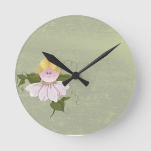 Horloge Ronde Fée mignonne ou Pixie
