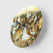 Horloge Ronde Fées et lapin (Angle)