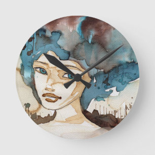 Horloge Ronde Femme bleue