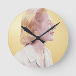 Horloge Ronde Femme blonde