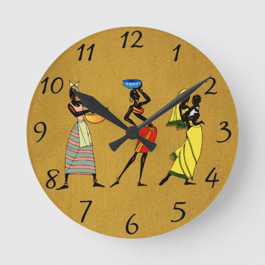 Horloge Ronde Femmes d'Afrique (Recto)