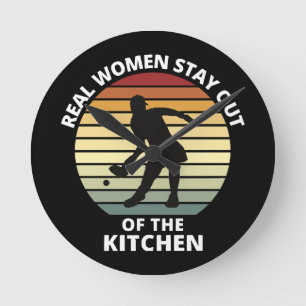 Horloge Ronde Femmes de pickleball drôle vintage