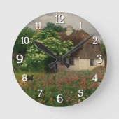 Horloge Ronde Ferme avec Fleurs de prairie (Recto)